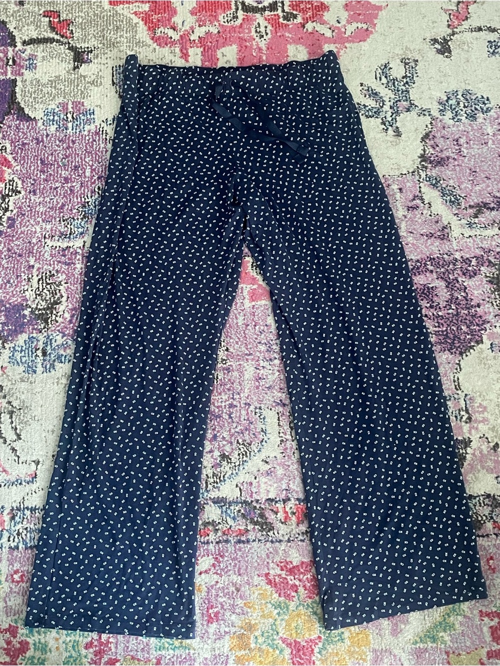 Calvin Klein Navy and White Logo Print Lounge Pants